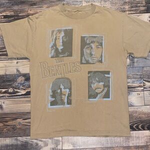Vintage The Beatles British Classic Brown Graphic Tee